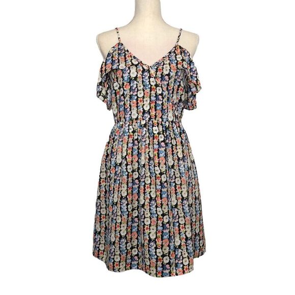 J Crew Mercantile Ditsy Floral Mini Dress V Neck Off The Shoulder Size 4/6 NWT - Picture 4 of 14